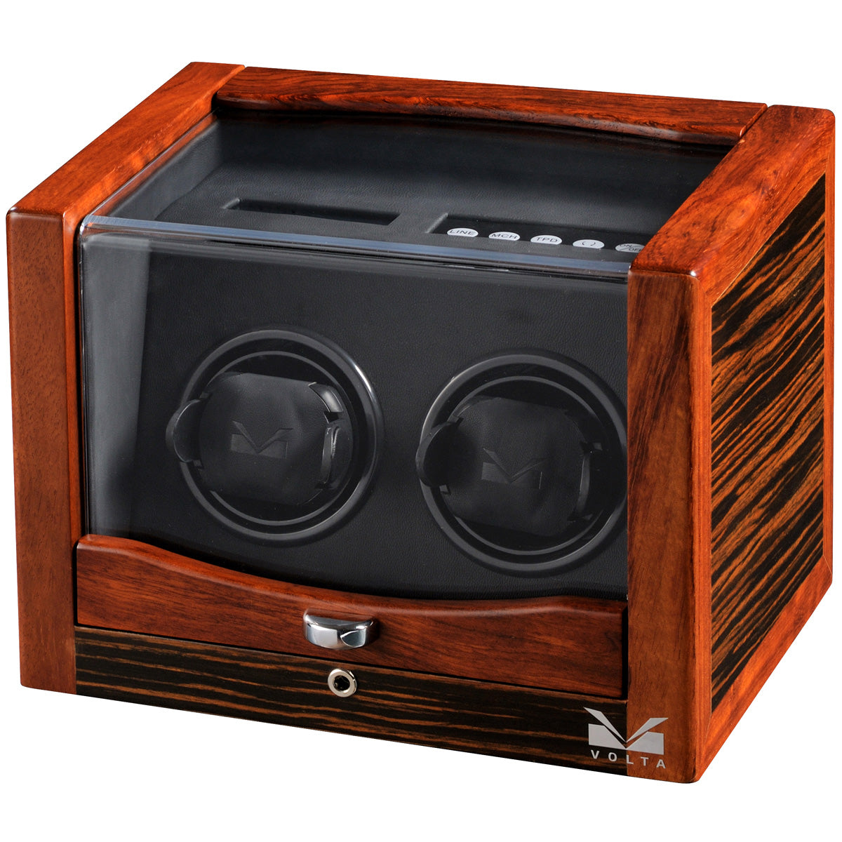 Volta Double Watch Winder - Ebony Rosewood Finish