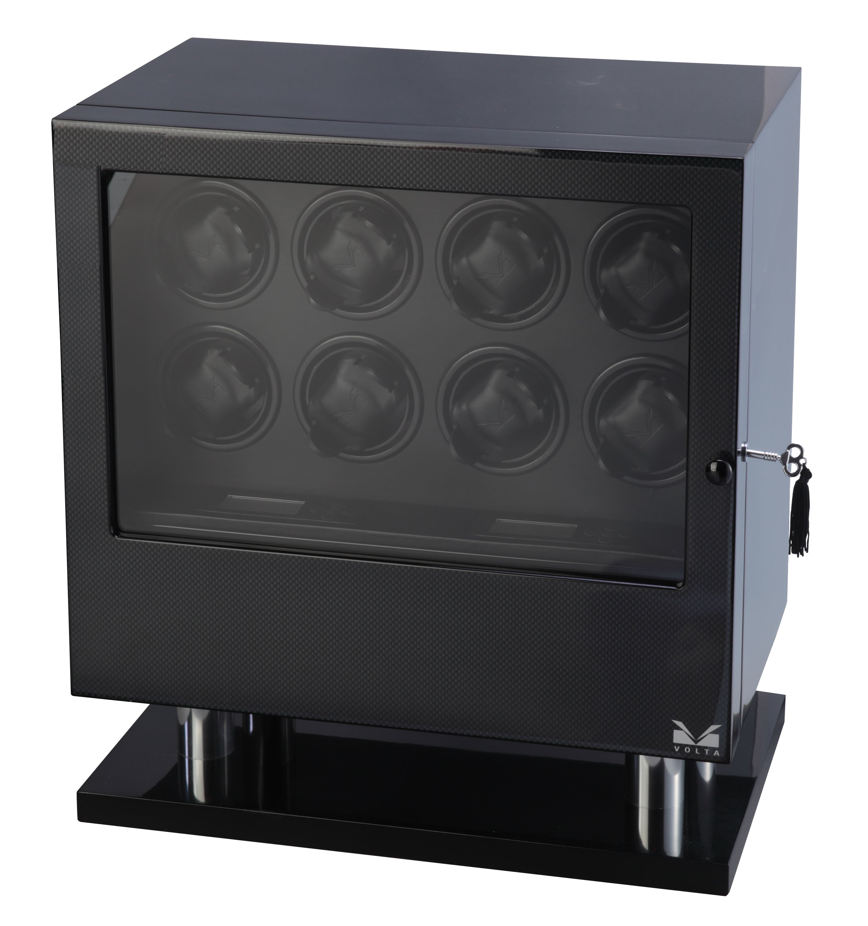 Volta Signature 8-Watch Winder in Carbon Fiber, With Storage