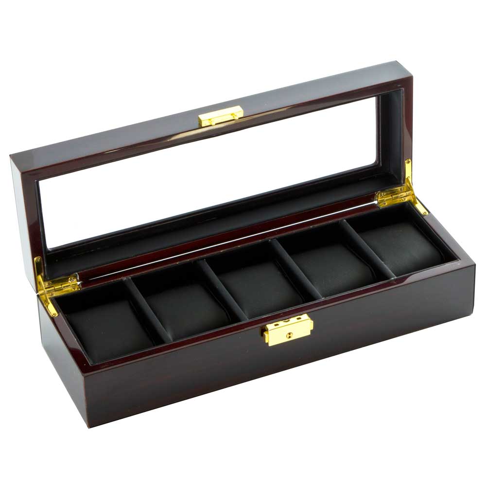 Diplomat 5 Watch Case -  Locking Lid / Removable Cushion.Compartment