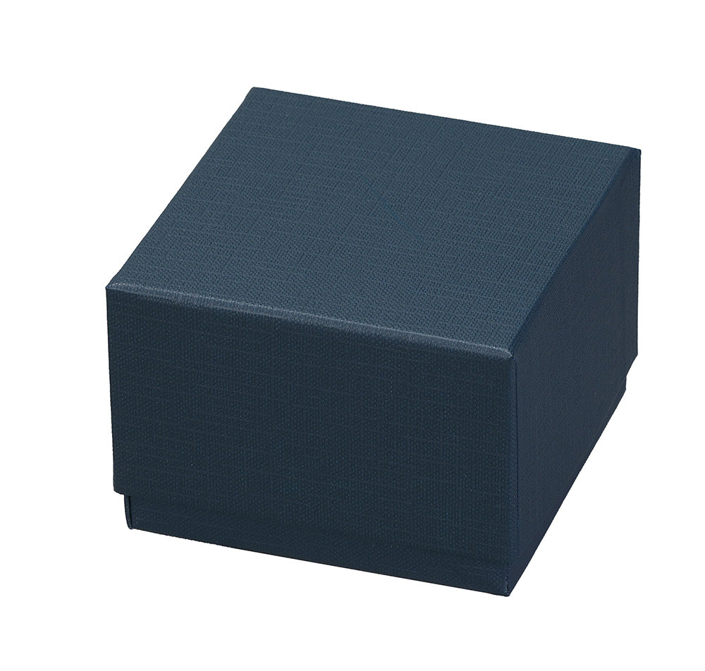 "Opulent" Ring Slot Box in Navy Blue Microsuede