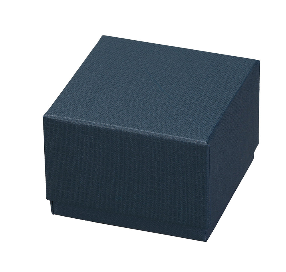 "Opulent" Ring Clip Box in Navy Blue Microsuede