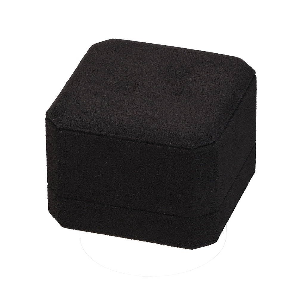 "Opulent" Earring / Pendant Box in Black Microsuede