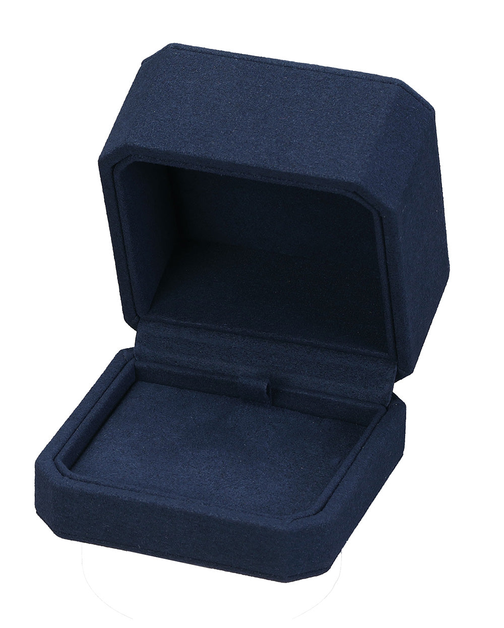 "Opulent" Earring / Pendant Box in Navy Blue Microsuede