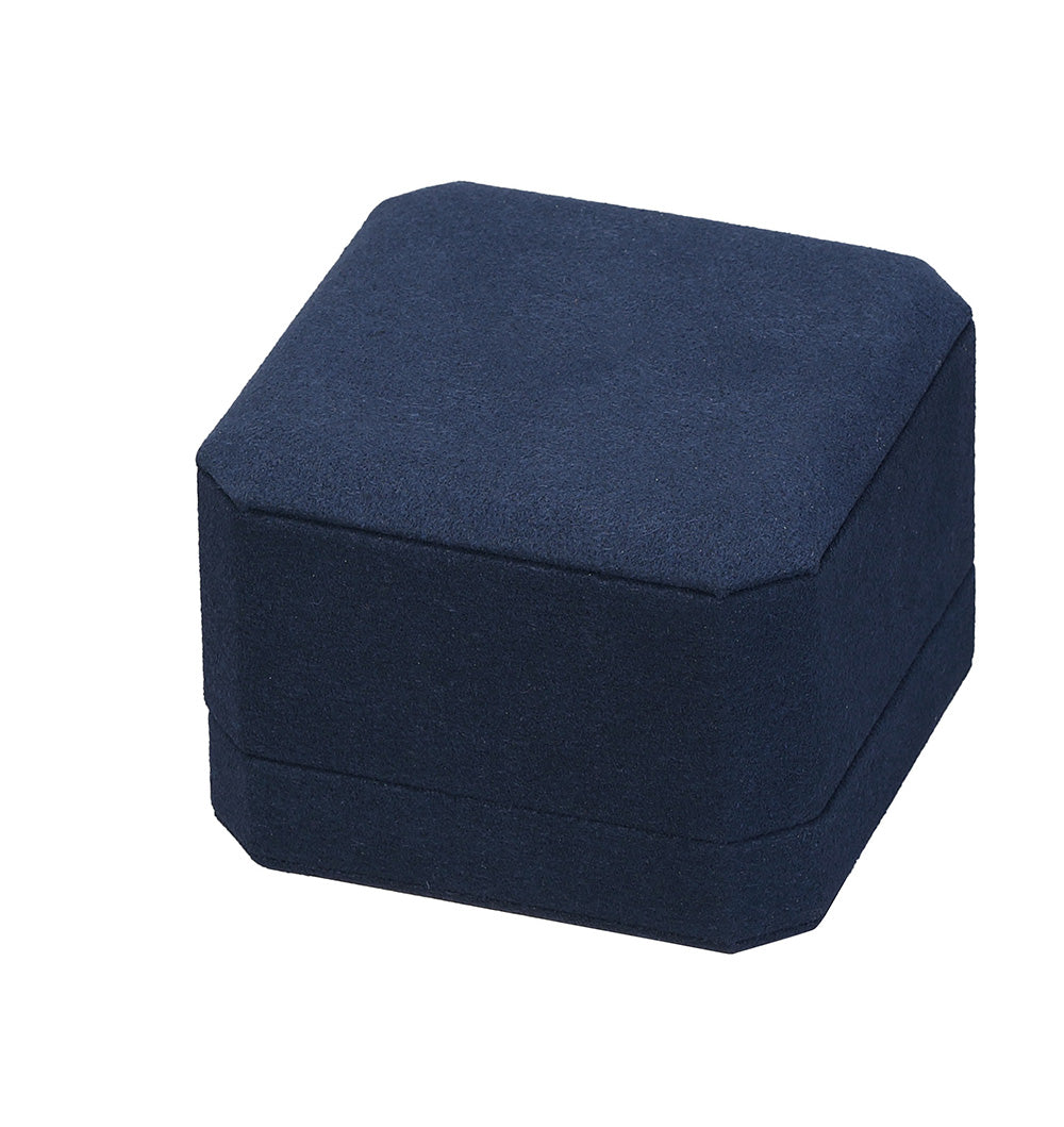 "Opulent" Earring / Pendant Box in Navy Blue Microsuede