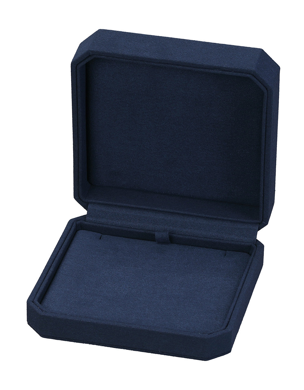 "Opulent" Earring / Pendant Box in Navy Blue Microsuede