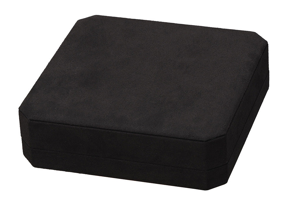 "Opulent" Necklace Box in Black Microsuede