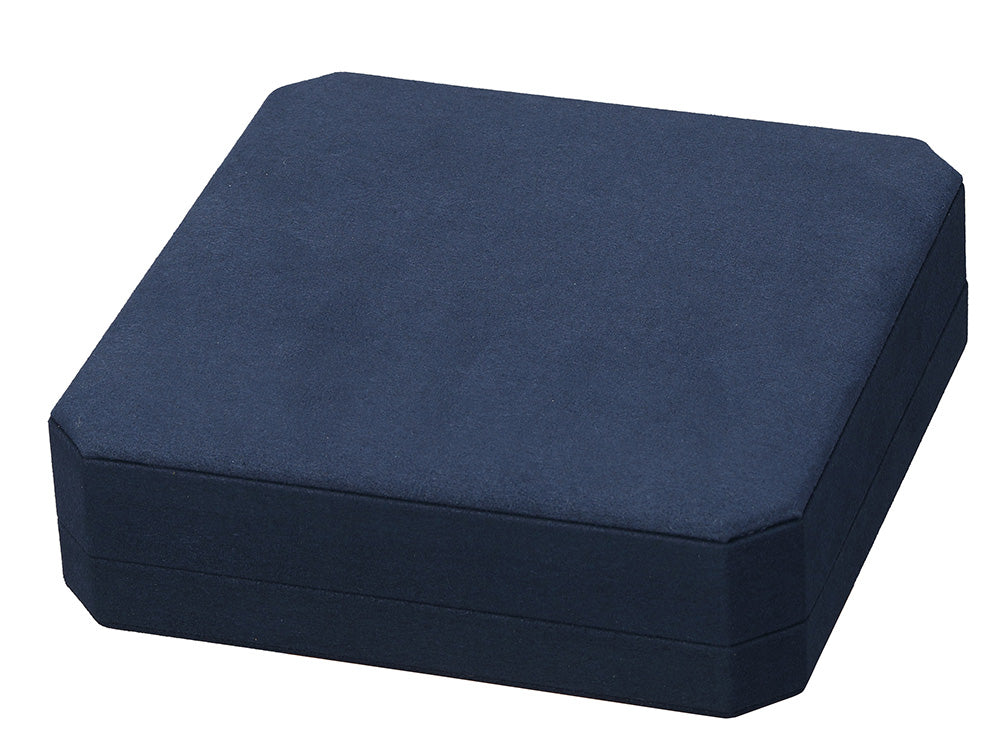 "Opulent" Necklace Box in Navy Blue Microsuede