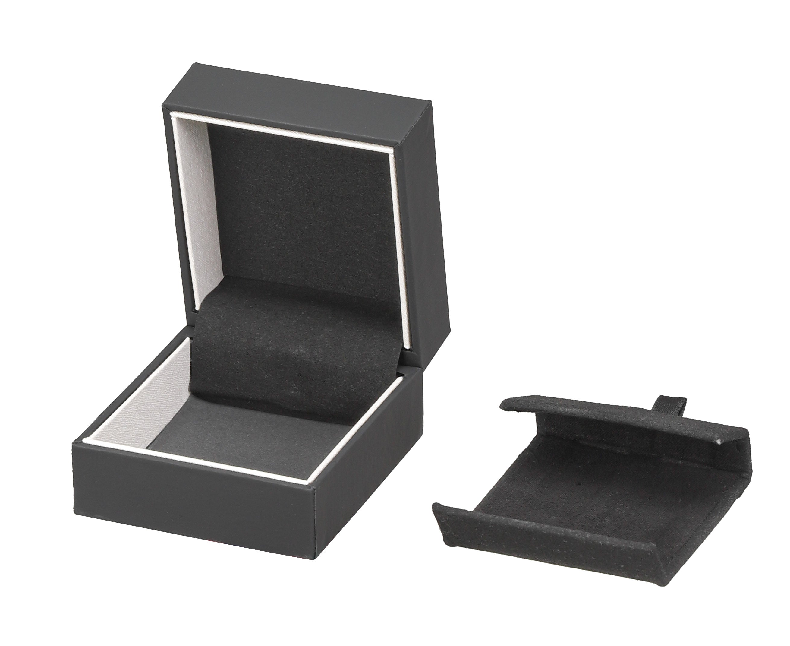 "Stealth" Earring and Pendant Box in Matte Black