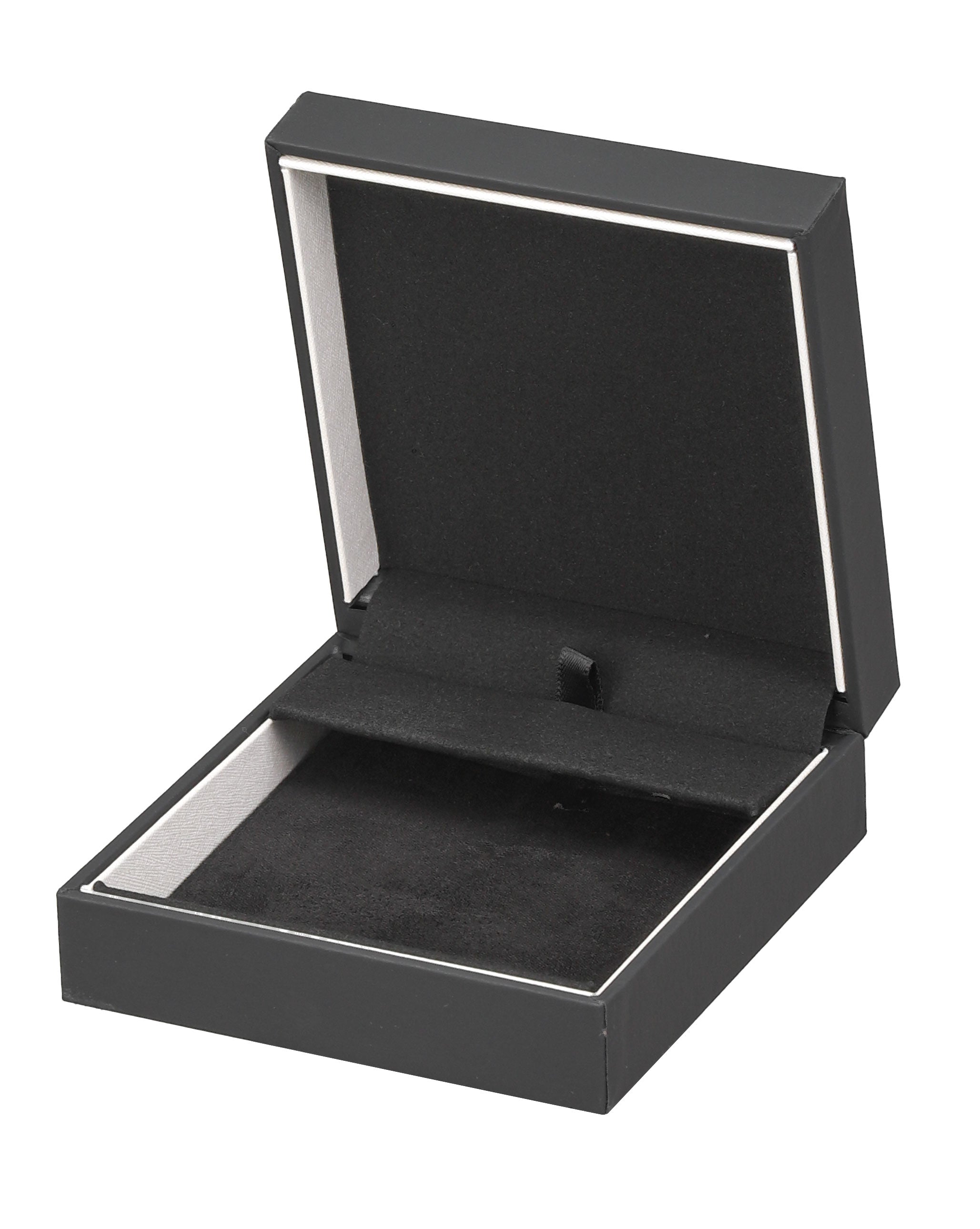 "Stealth" Medium Earring and Pendant Box in Matte Black
