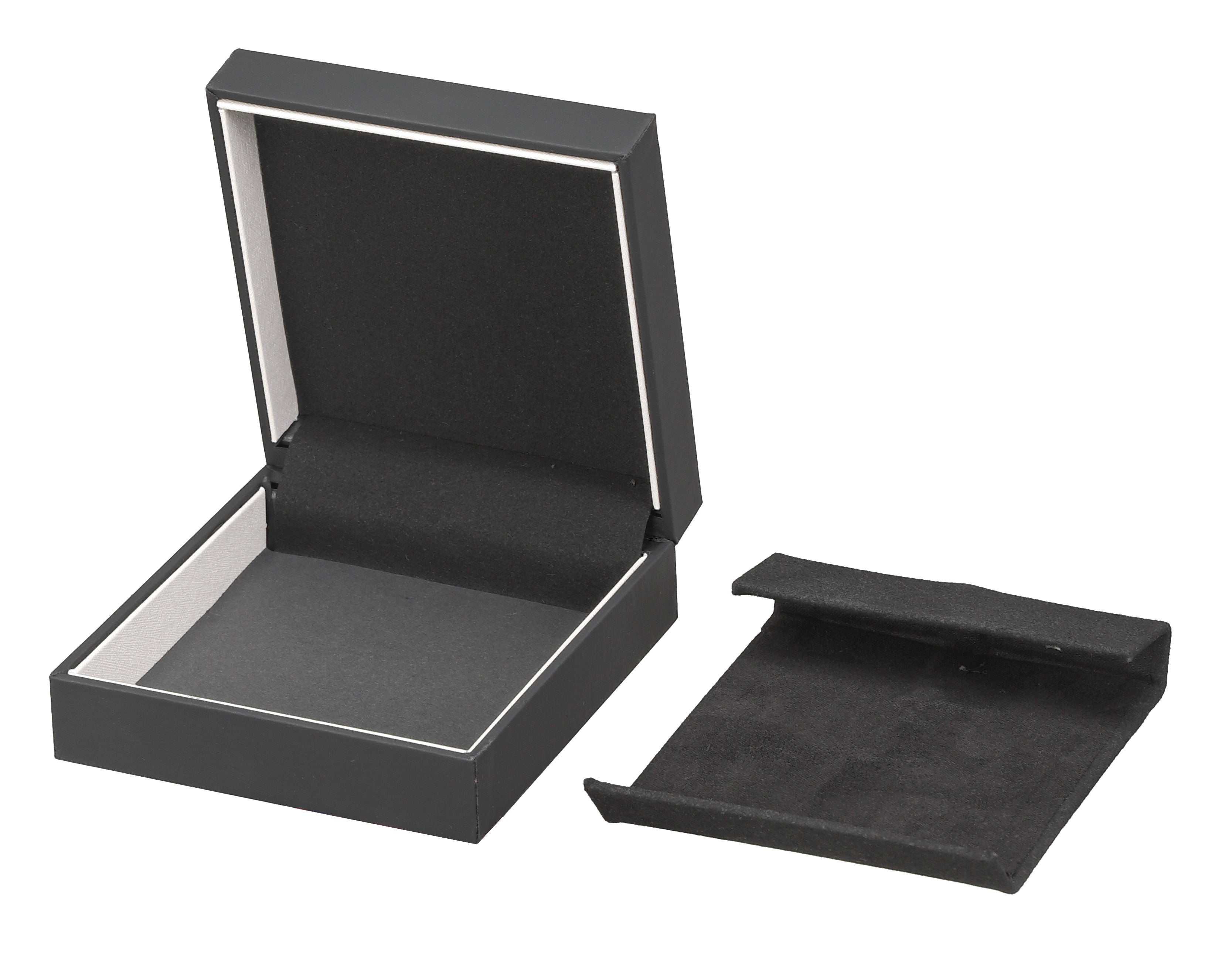 "Stealth" Medium Earring and Pendant Box in Matte Black