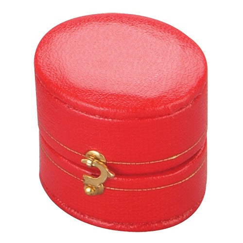 "Heirloom" Leatherette Oval Ring Slot Box in Assorted Colors