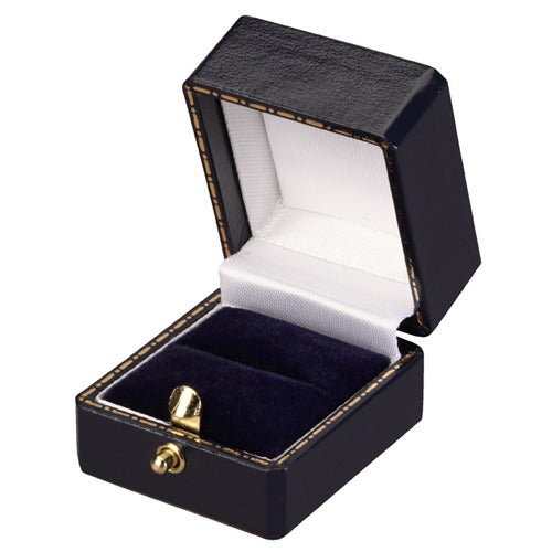 "Heirloom" Leatherette Square Ring Slot Box in Assorted Colors