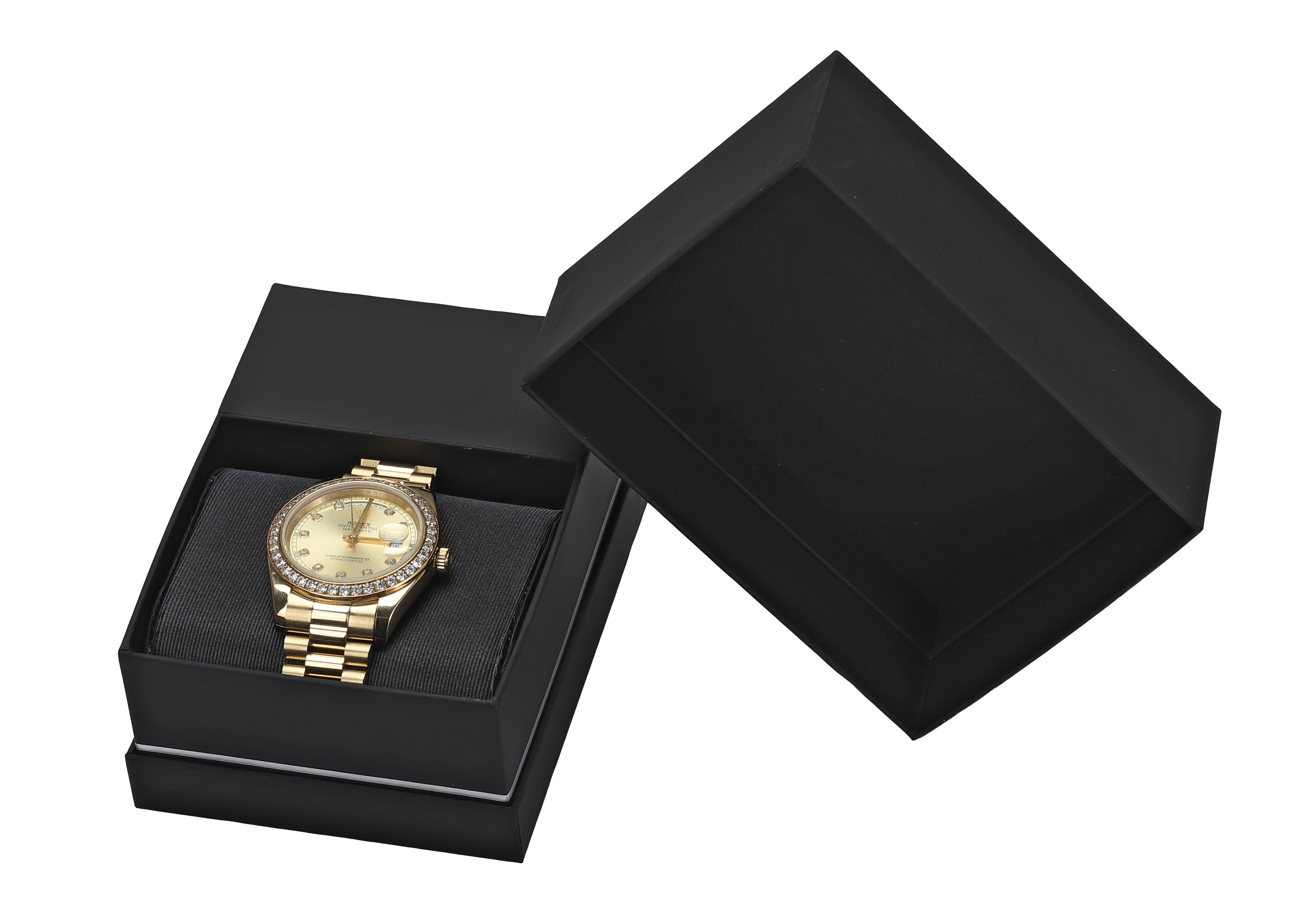 Matte Black Watch Box with Removable Lid