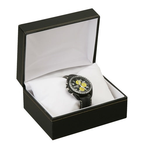 A&A "Designer" Extra-Wide Watch Box in Onyx & Jet