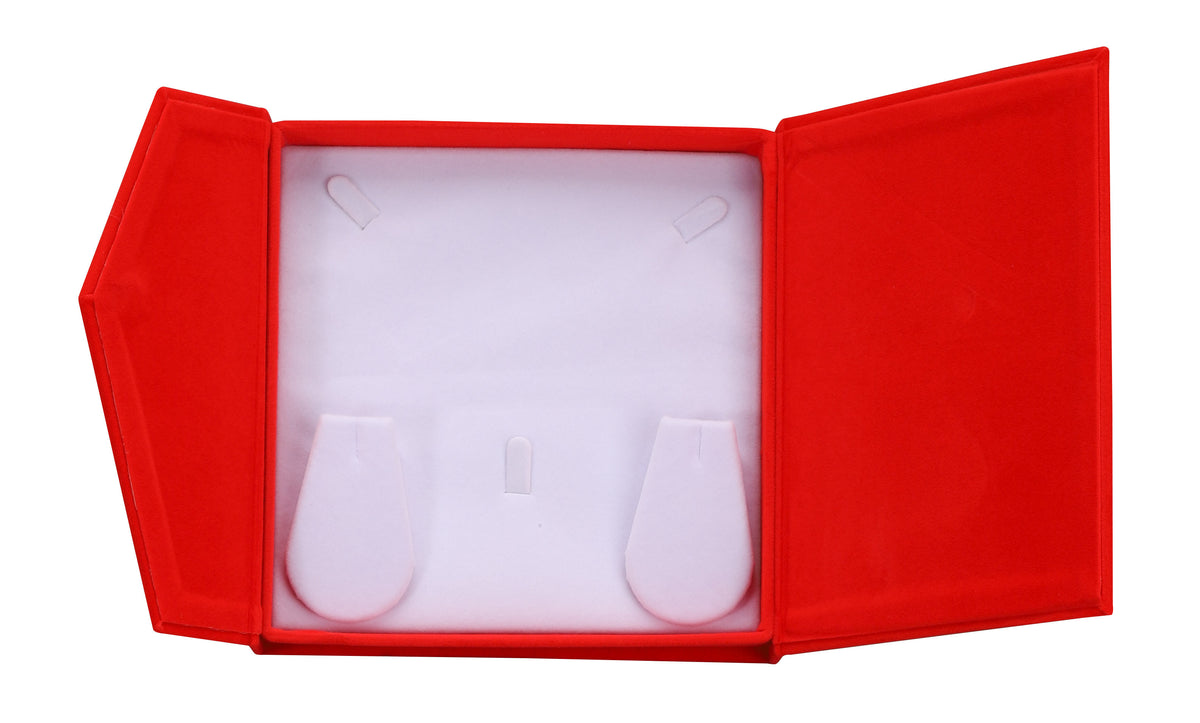 Red Velvet Jewelry Set Box, 8X8X2"