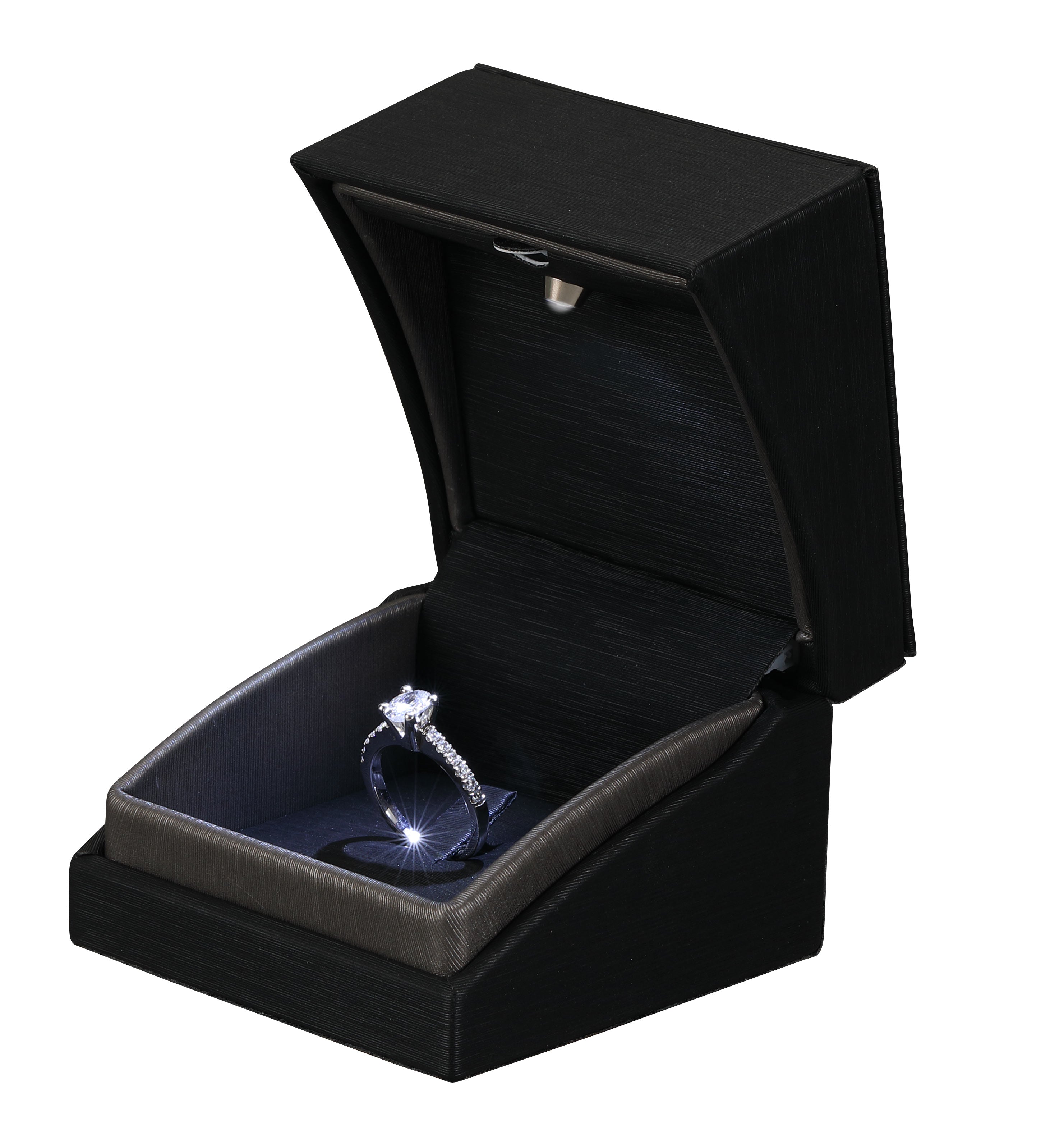 "Lumina Luxe" Ring Clip Box in Brushed Black/Palladium