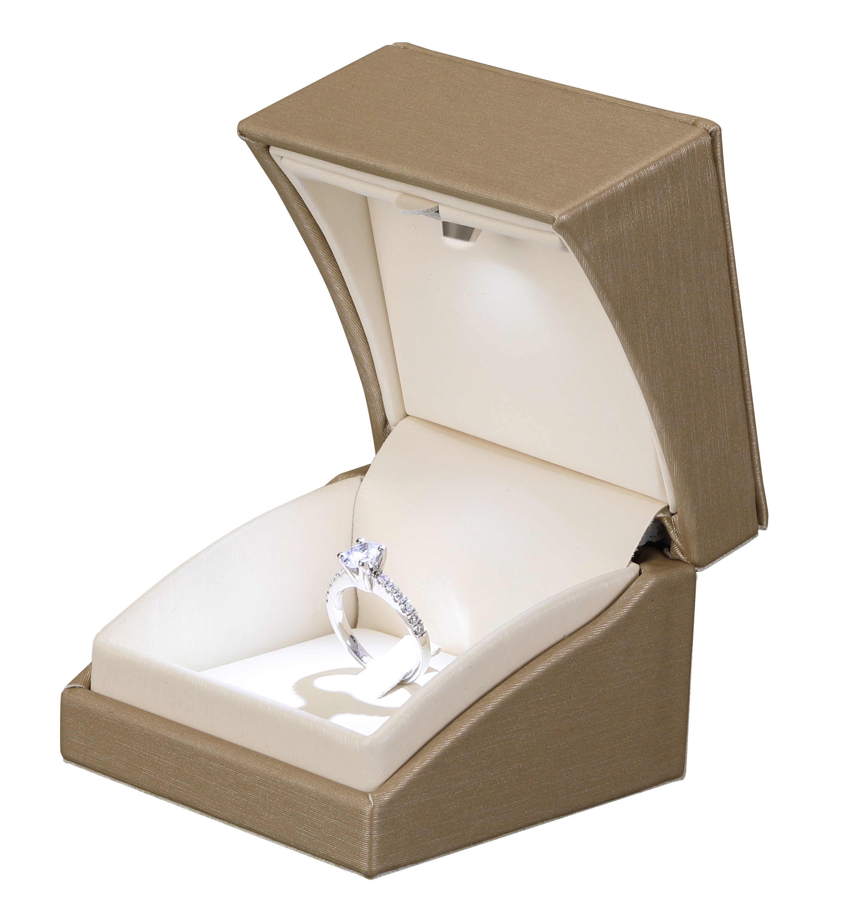 "Lumina Luxe" Ring Clip Box in Brushed Paradiso/Cream