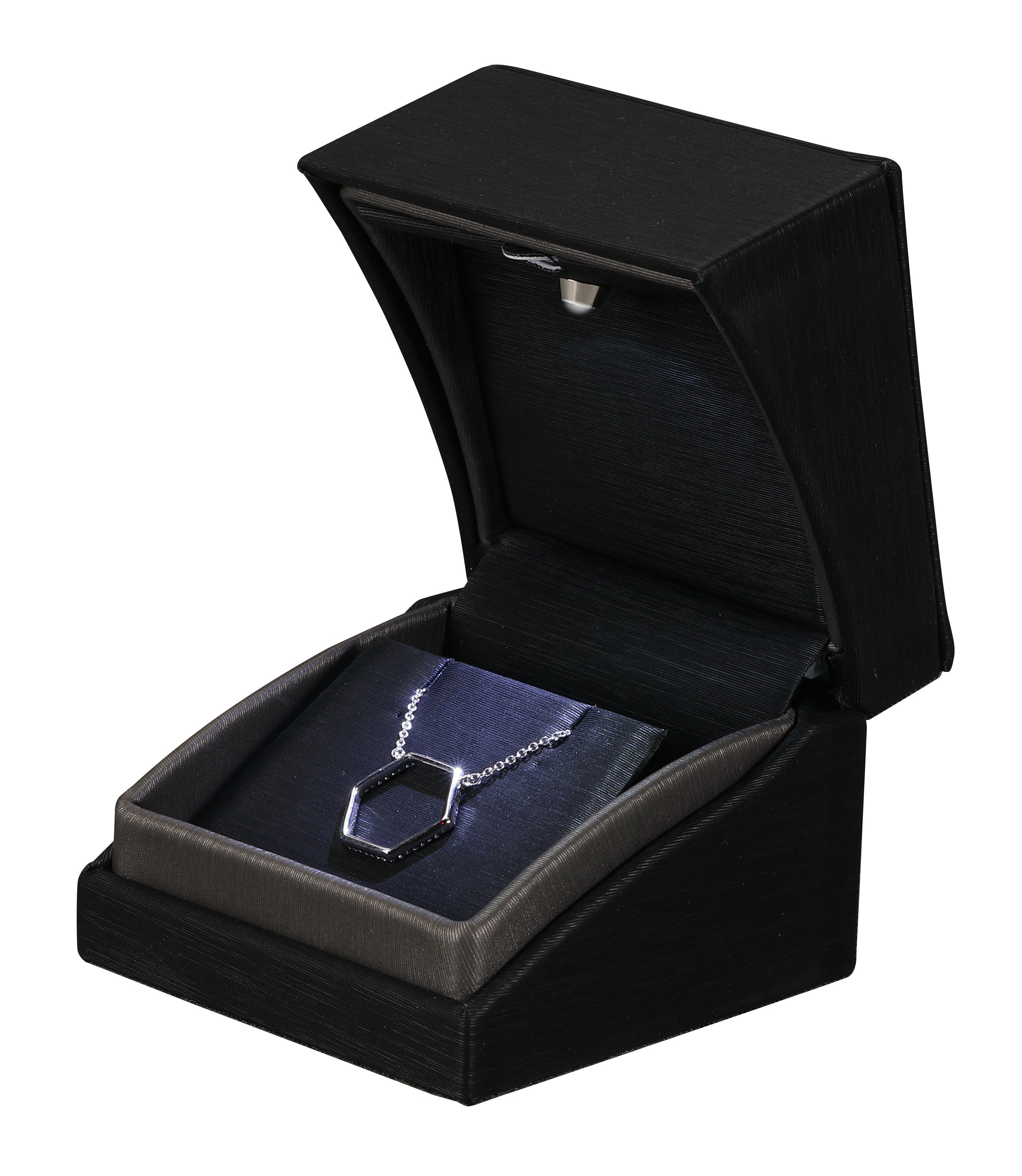 "Lumina Luxe" Earring/Pendant Box in Brushed Black/Palladium