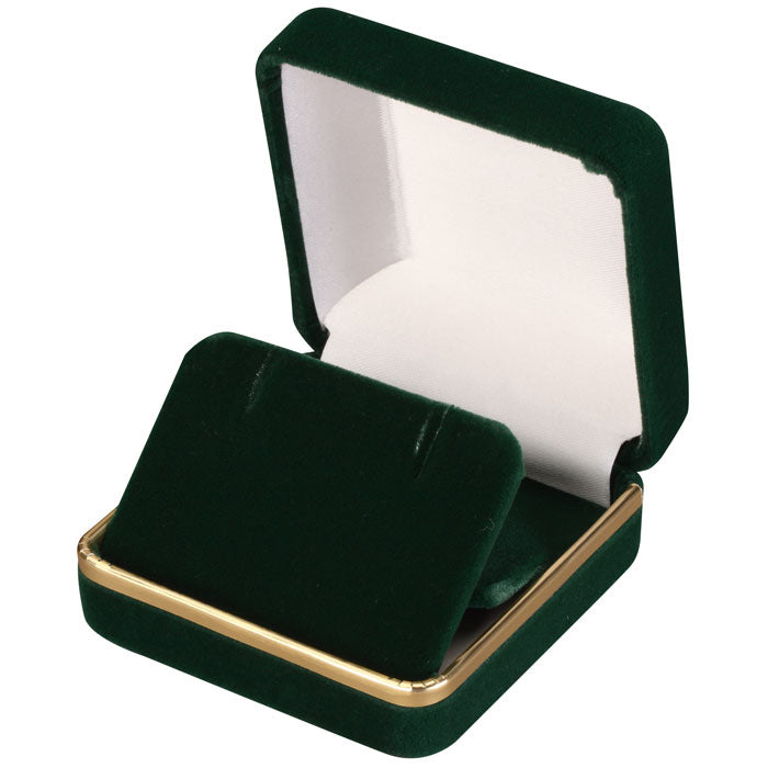 Velvet 2-Way Pendant Box- Green/White