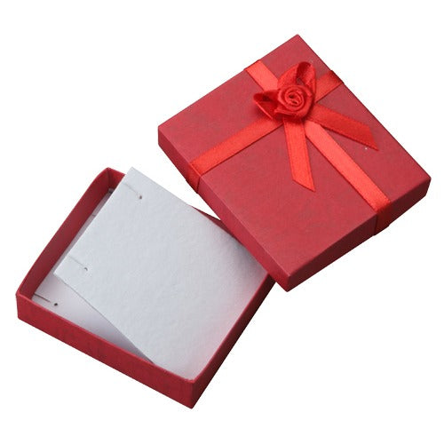 Ribbon Collection Floral Detail Pendant Box in Assorted Colors, Pk/72