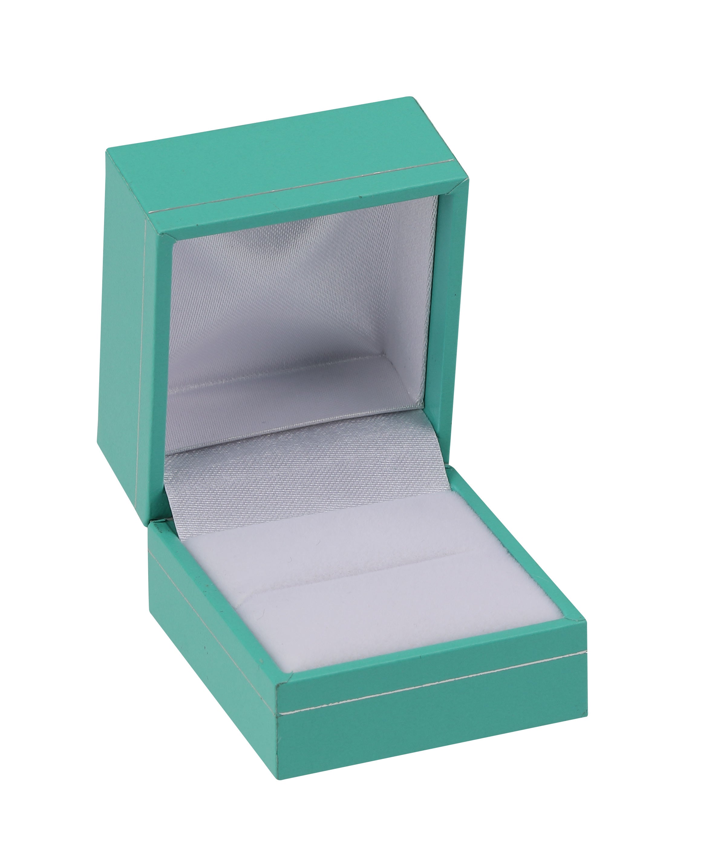 "Manhattan" Ring Slot Box in Turquoise/Silver Trim