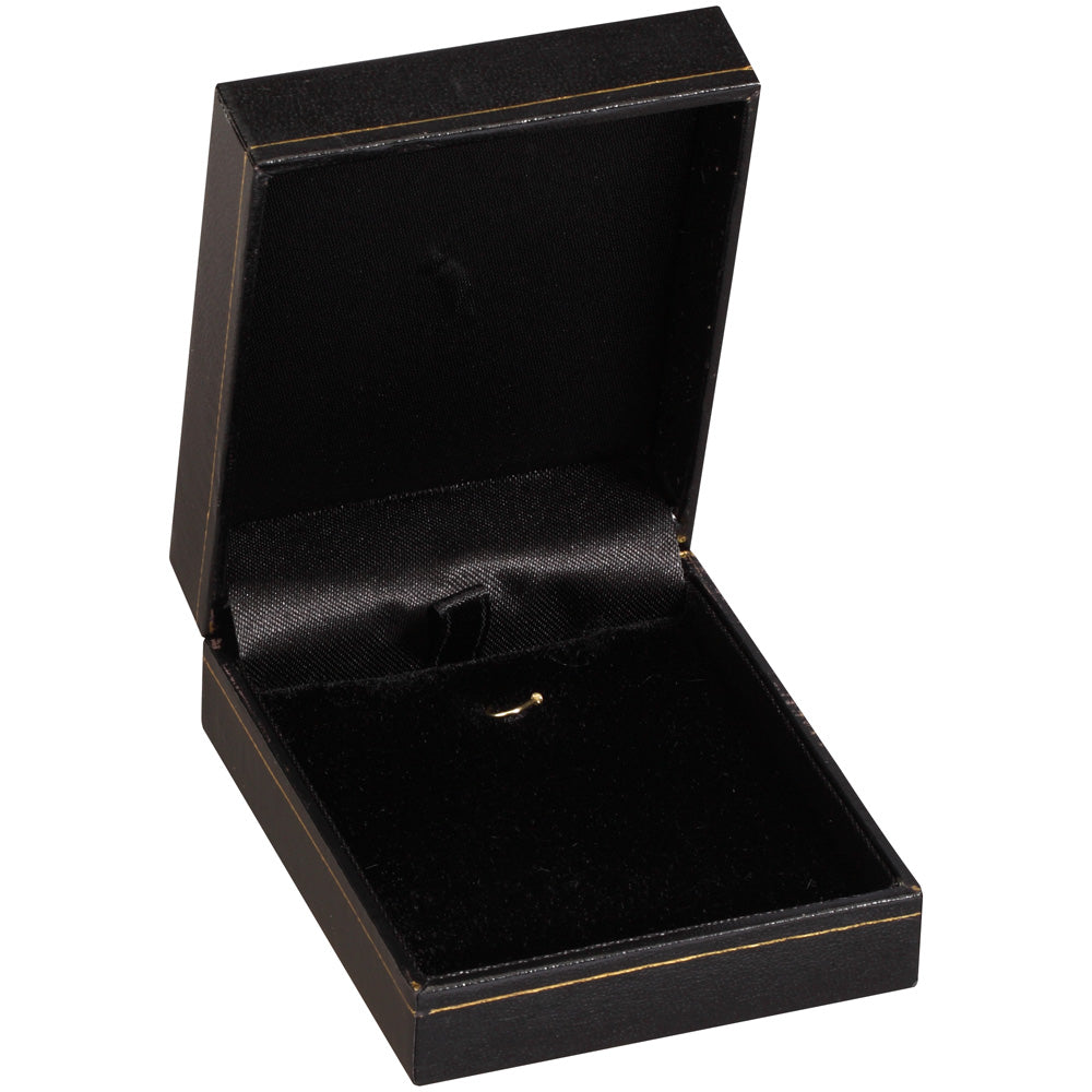 "Designer" Small Earring or Pendant Box in Onyx & Jet (2-Pc. Packer)