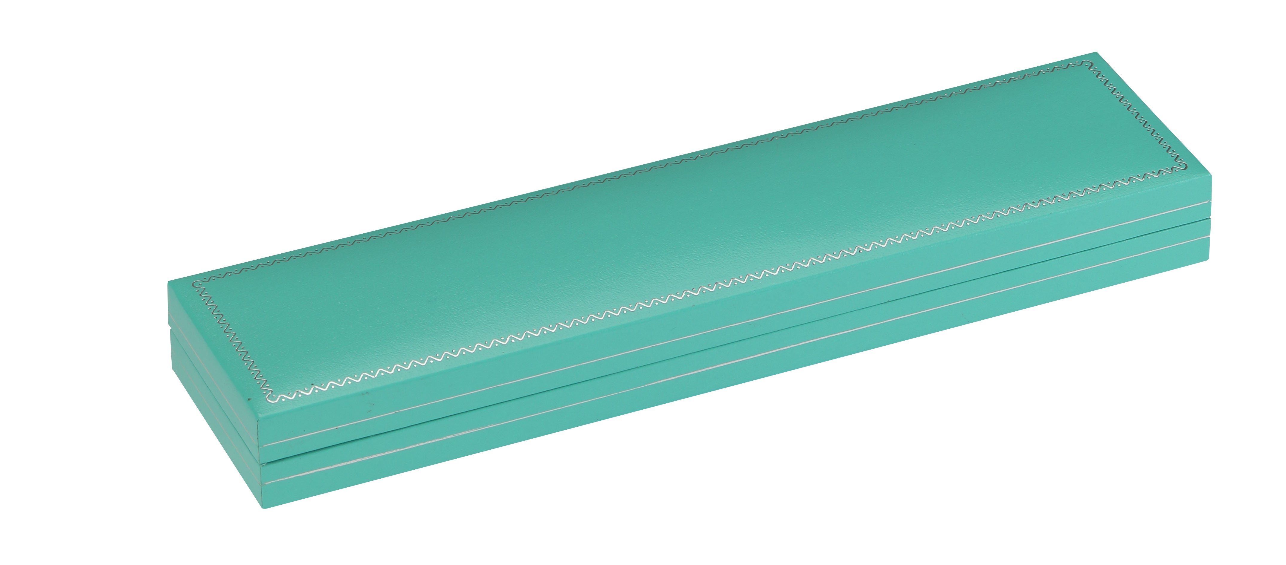 "Manhattan" Bracelet Box in Turquoise/Silver Trim