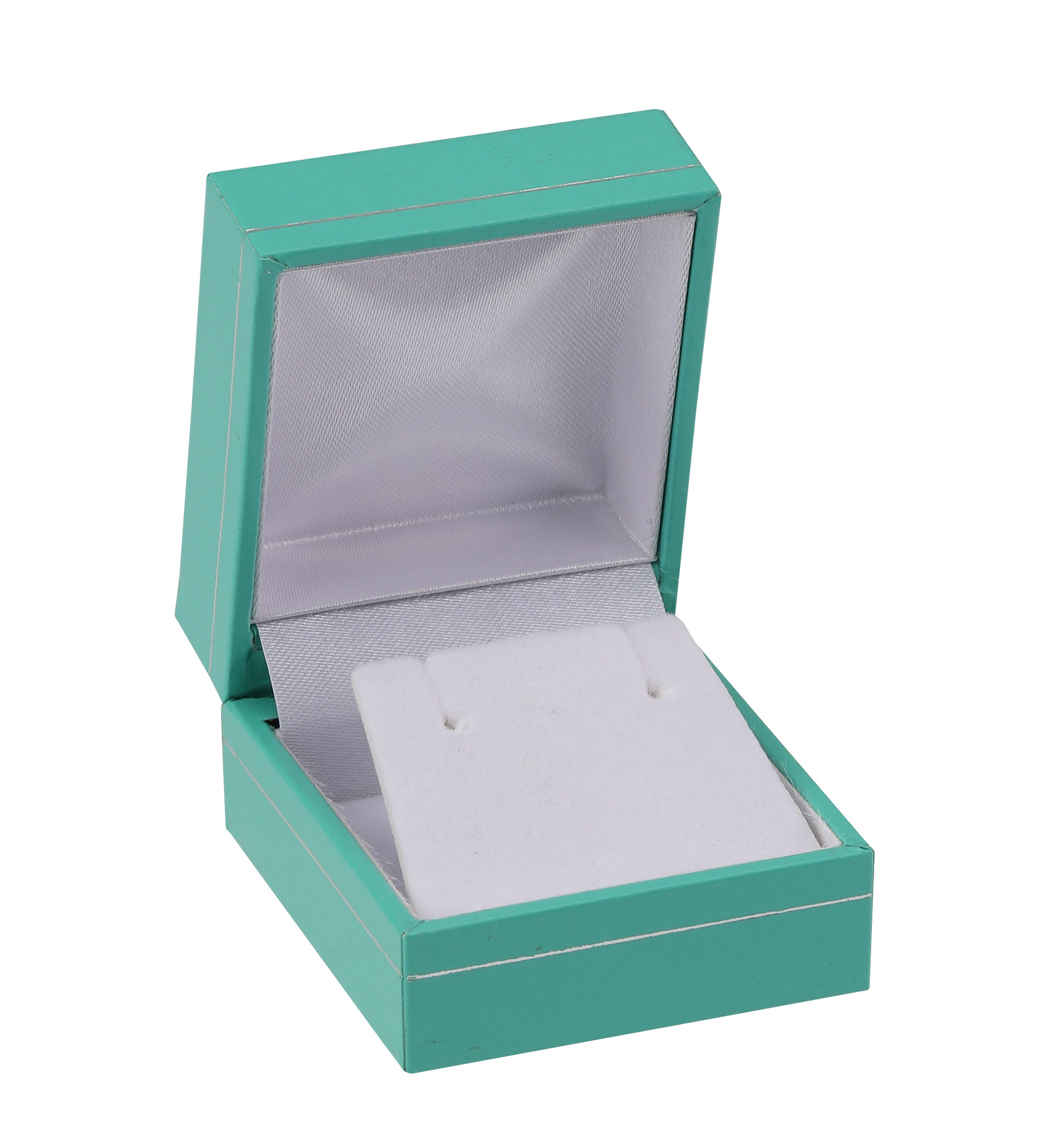 "Manhattan" Earring Box in Turquoise/Silver Trim