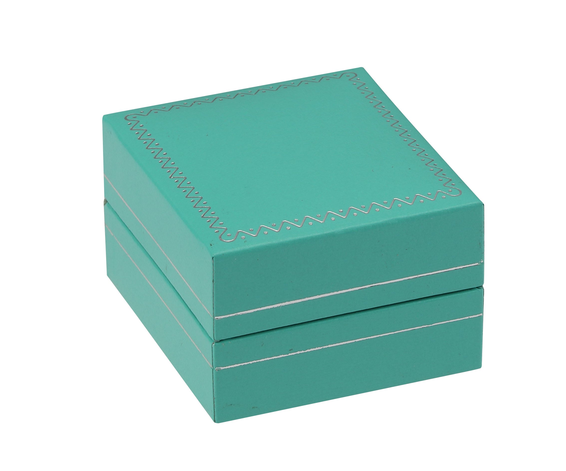 "Manhattan" Earring Box in Turquoise/Silver Trim