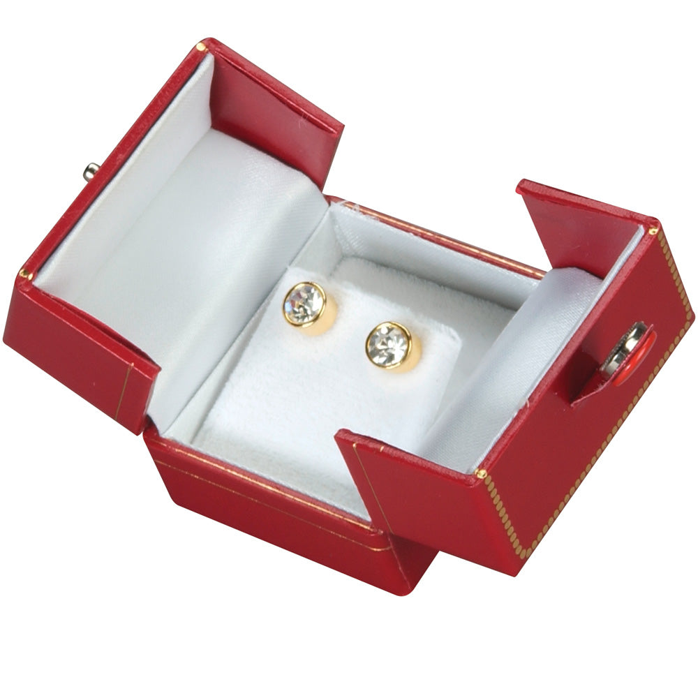 "Designer" 2-Door Medium Stud Earring or Pendant Box (2-Pc. Packer)