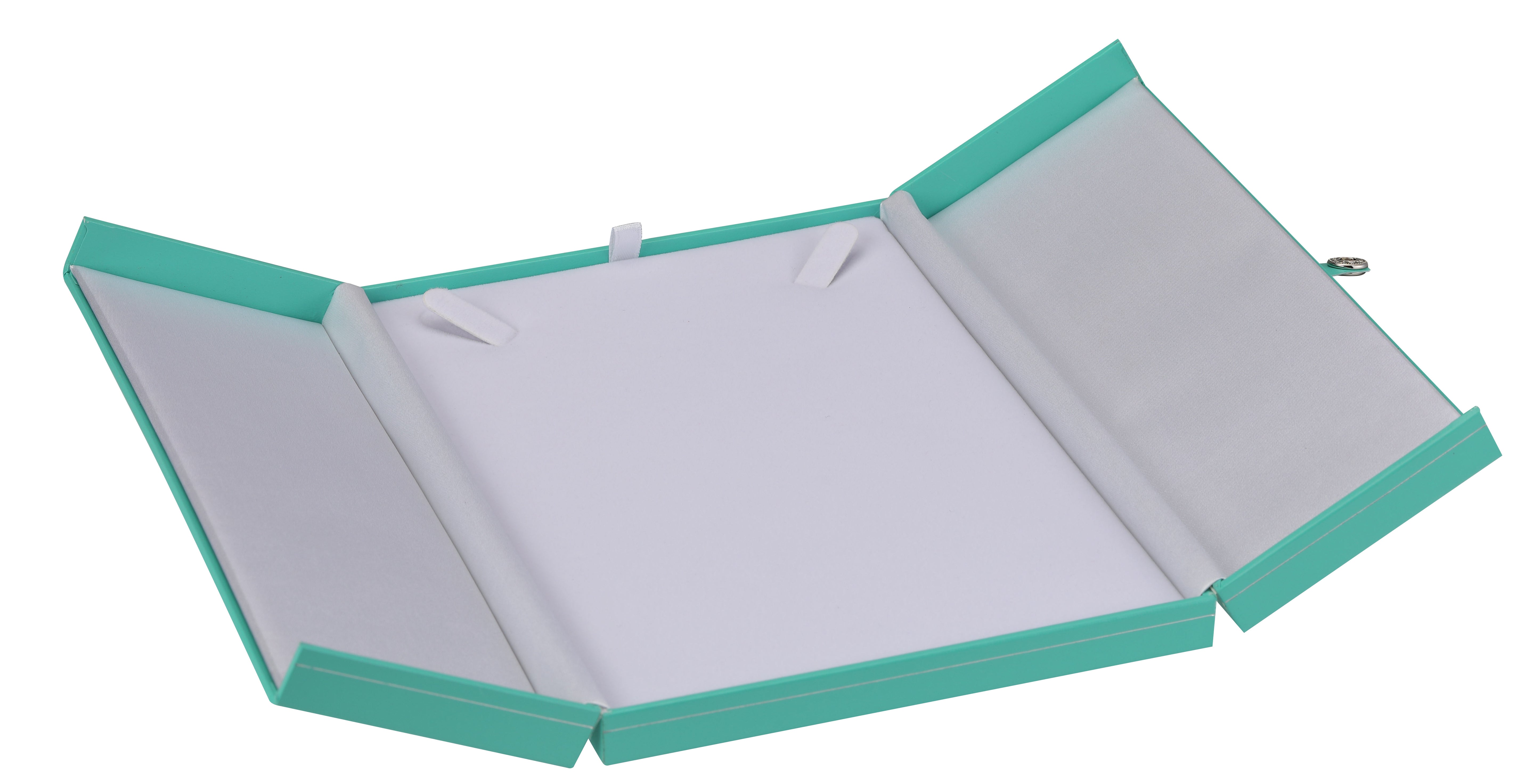 "Manhattan" 2-Door Necklace Box in Turquoise/Silver Trim