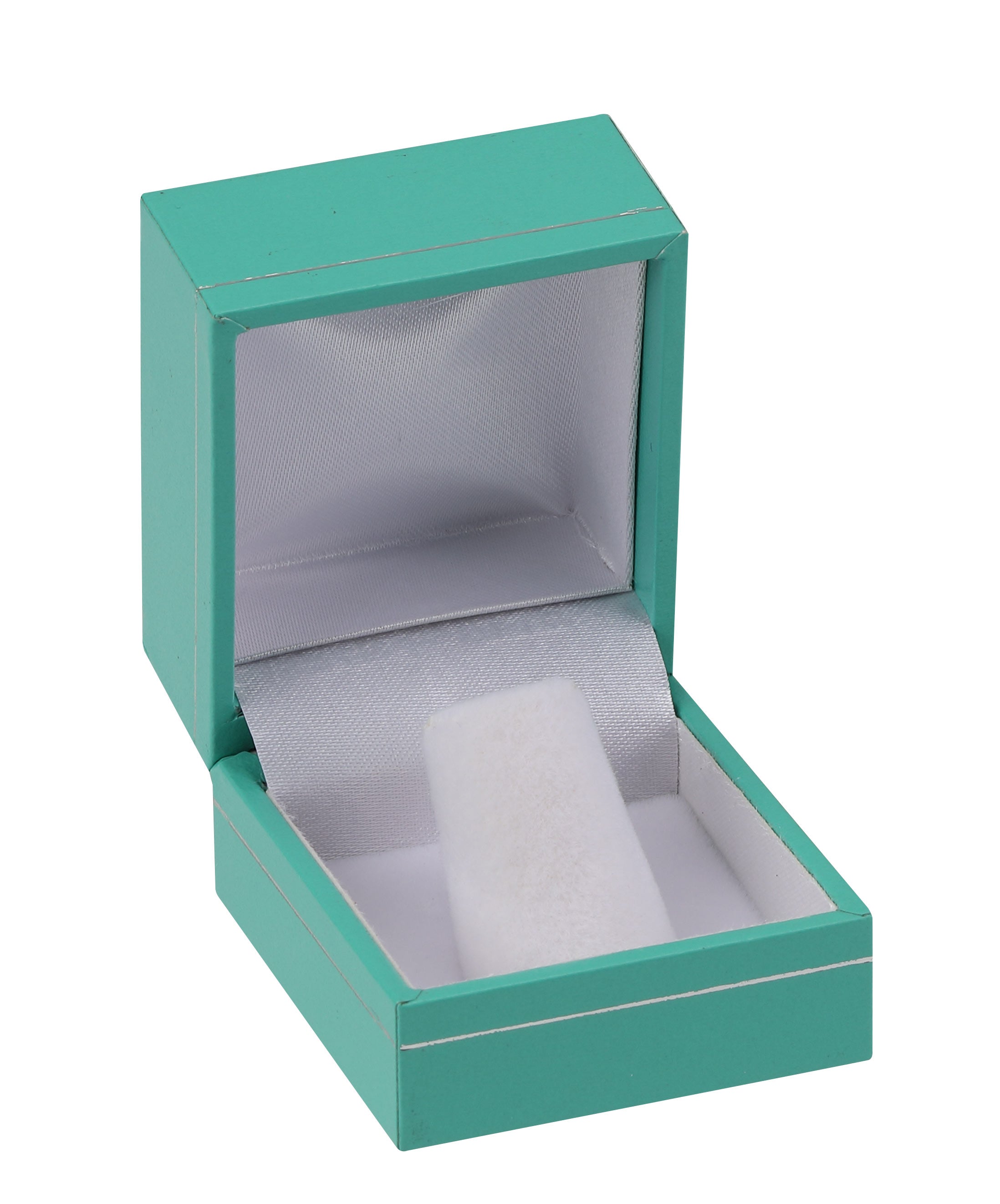 "Manhattan" Ring Finger Box in Turquoise/Silver Trim