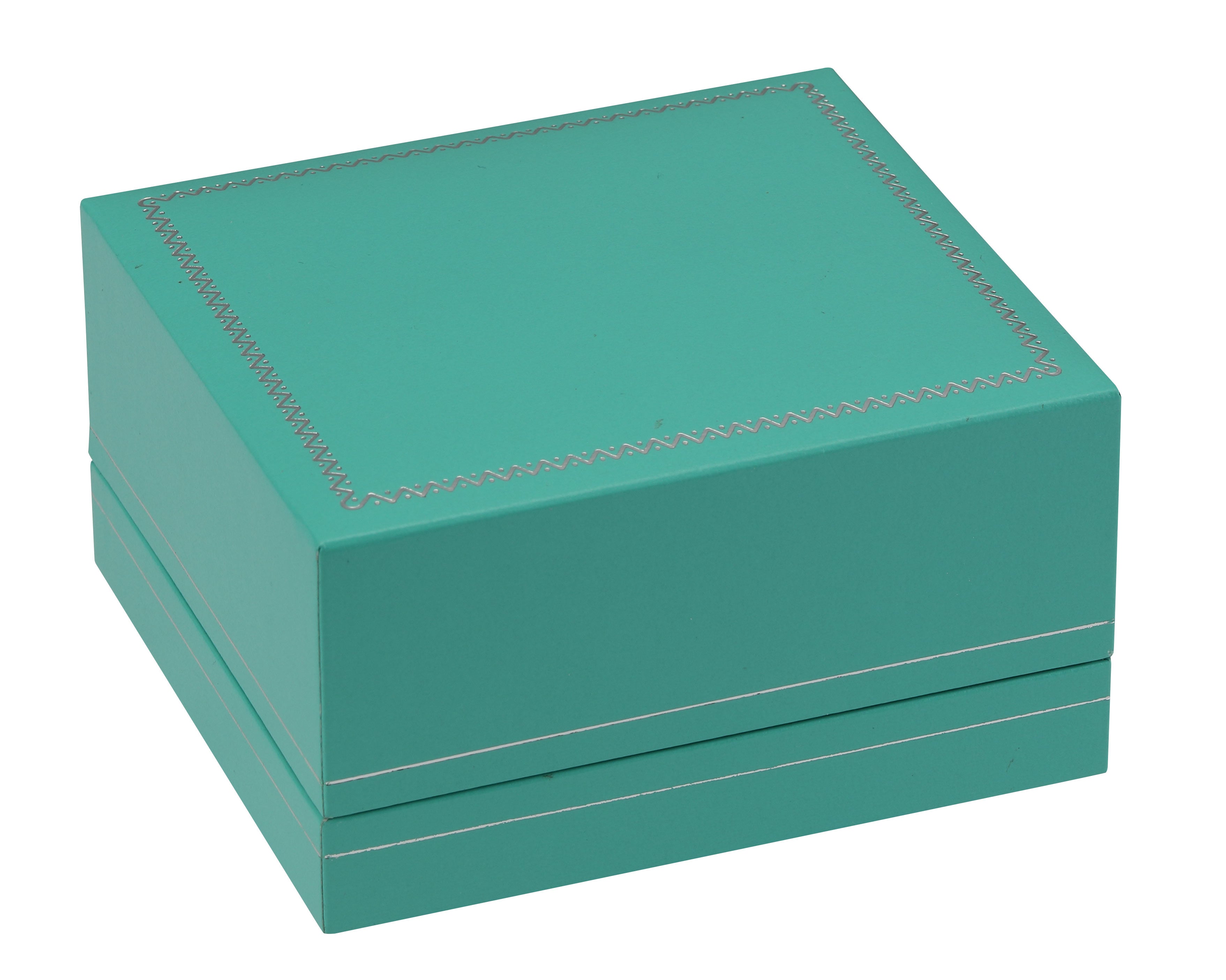 "Manhattan" Bangle Box in Turquoise/Silver Trim