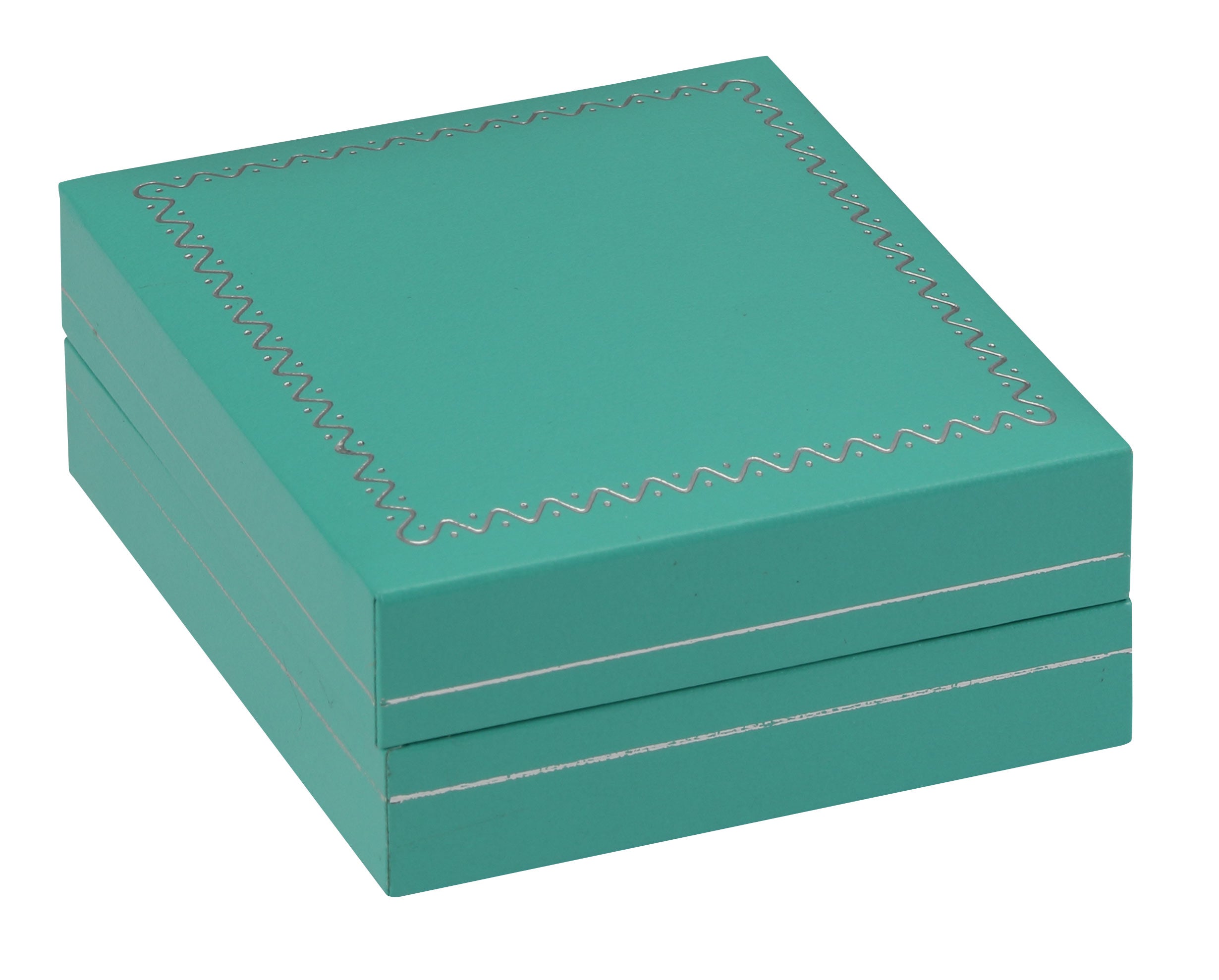 "Manhattan" Dangle Earring Box in Turquoise/Silver Trim