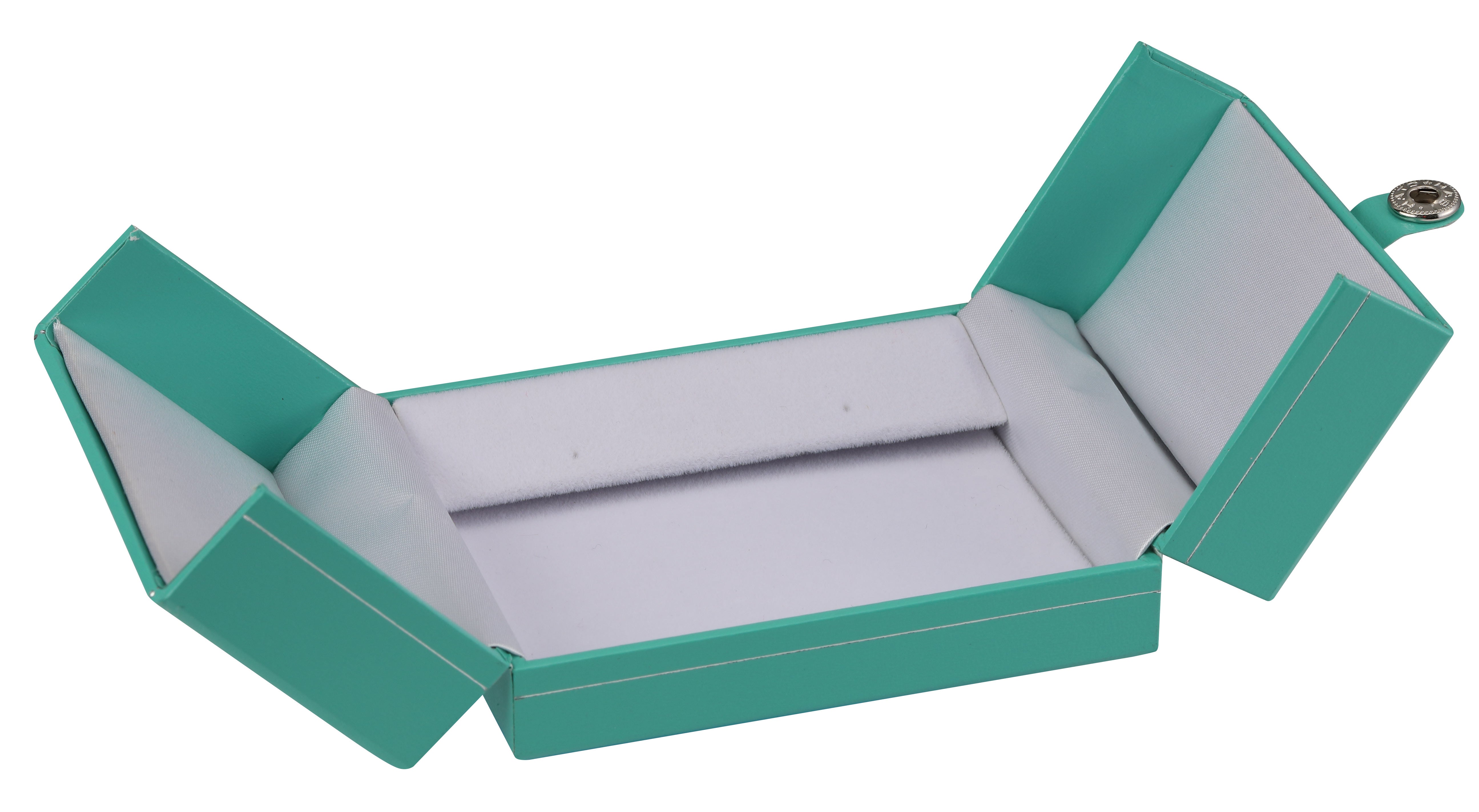 "Manhattan" 2-Door Dangle Earring Box in Turquoise/Silver Trim