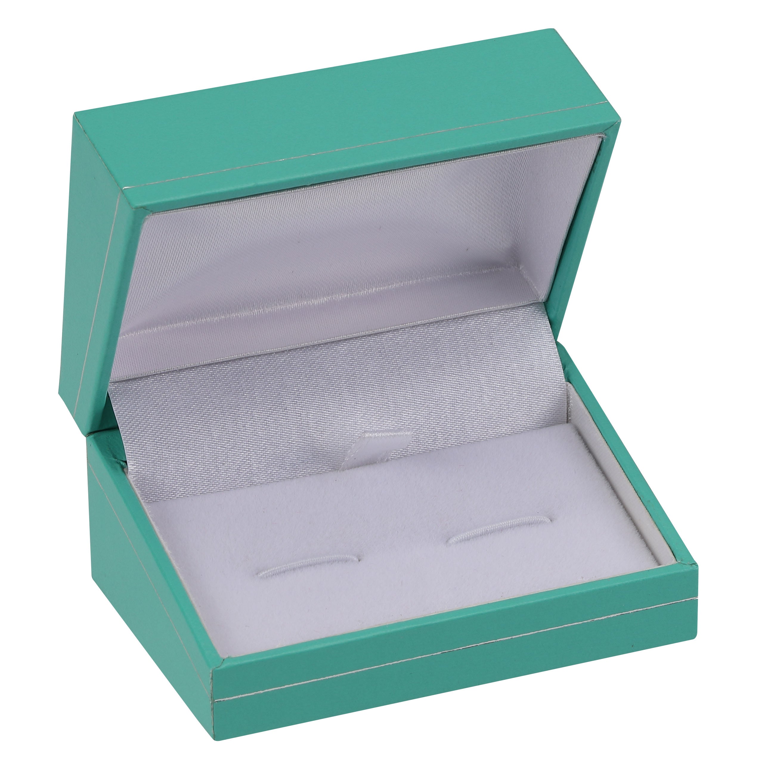 "Manhattan" Cufflink Box in Turquoise/Silver Trim