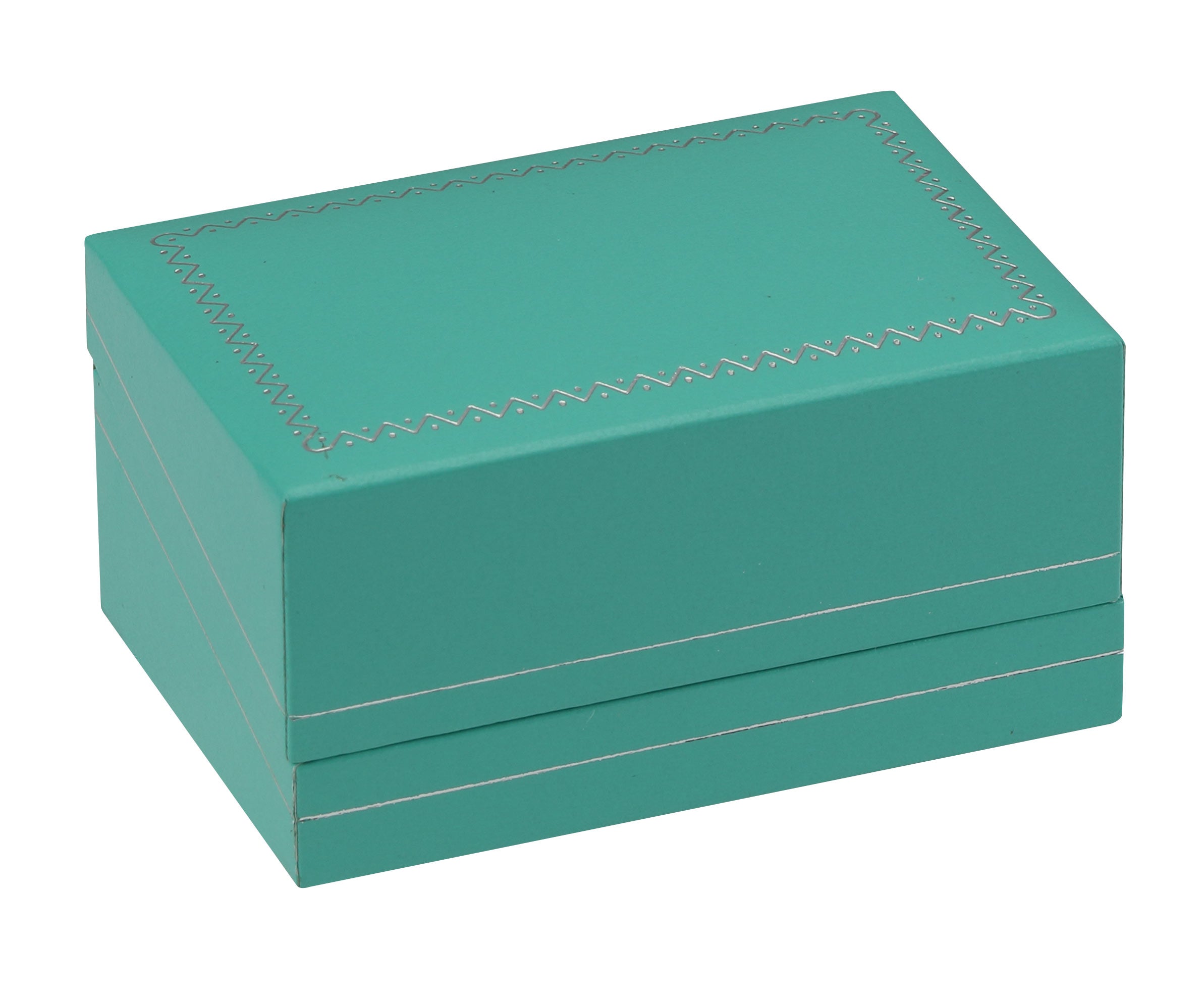 "Manhattan" Cufflink Box in Turquoise/Silver Trim