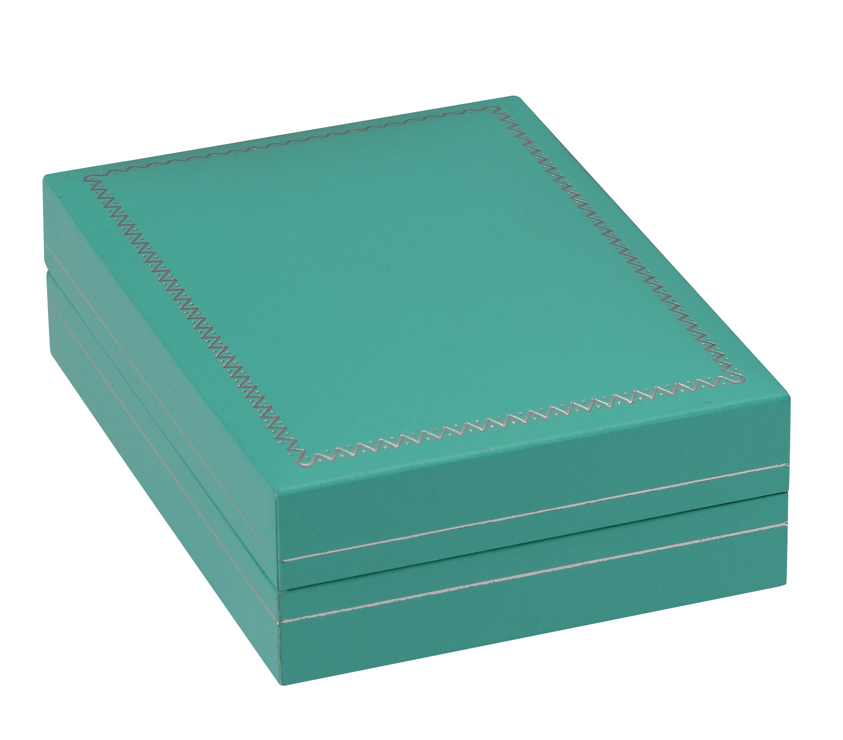 "Manhattan" Pendant Box in Turquoise/Silver Trim