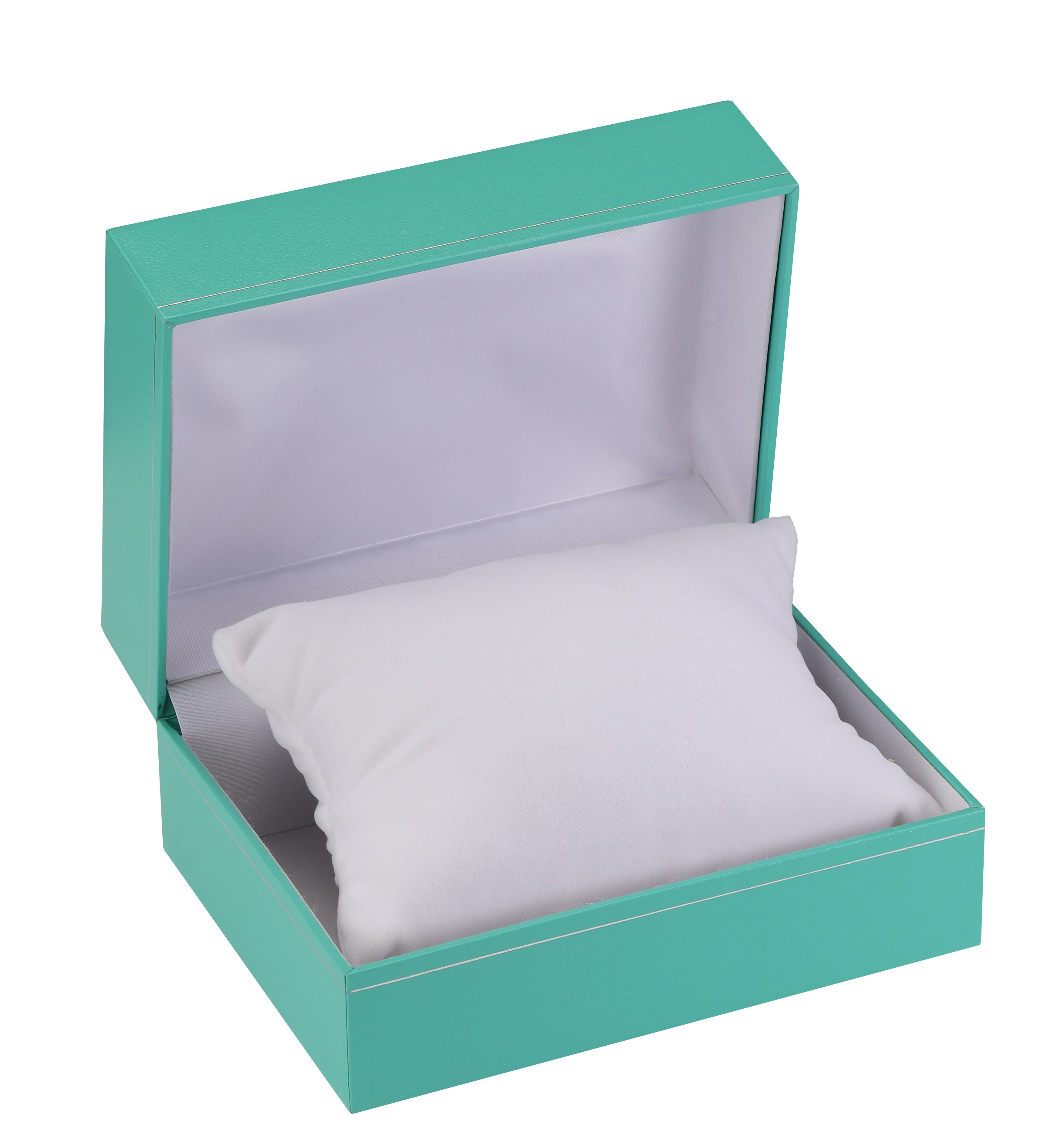 "Manhattan" Watch Pillow Box in Turquoise/Silver Trim