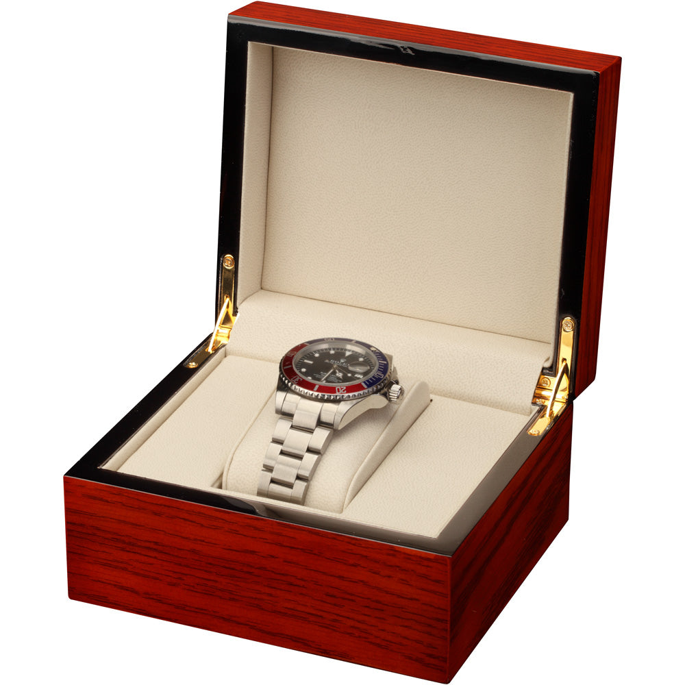 Diplomat "Estate" Watch Box in Piano Black or Mahogany