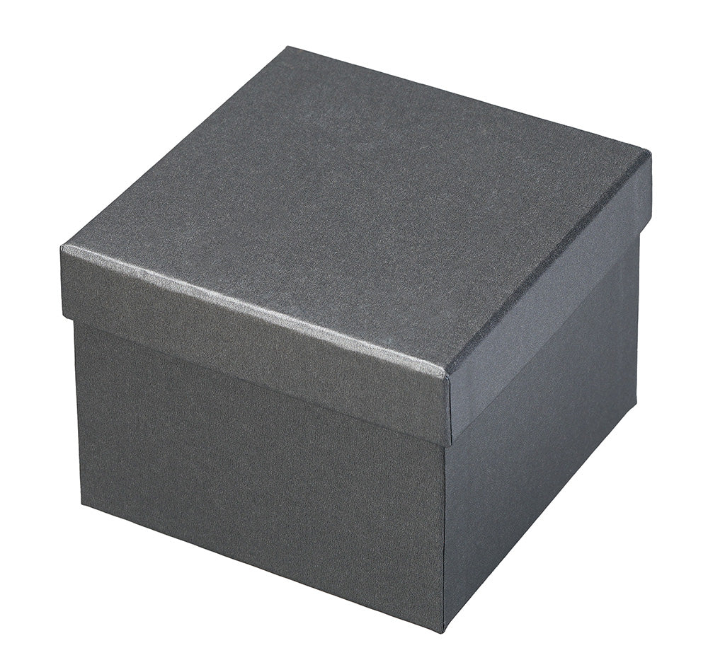 "Dusk" Earring Tree Box in Brushed Grey Leatherette and Grey Microsuede