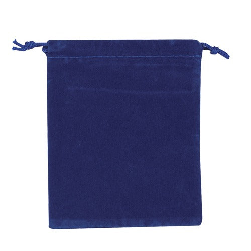 Blue Velour Drawstring Pouches