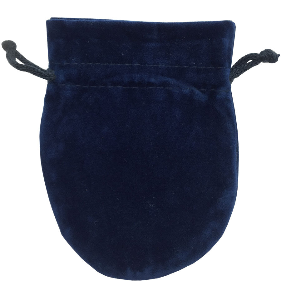 Microsuede Pouches w/Hidden Drawstring in Dark Blue