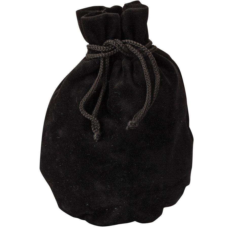 Microsuede Pouches w/Hidden Drawstring in Black