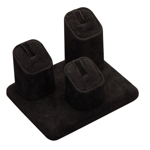 Set of 3 Square Slant-Top Ring Columns on Base, 4.25" L x 3.5" W