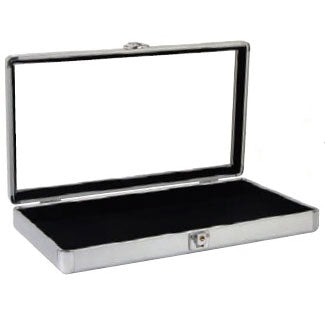 Glass-Top Aluminum Utility Cases w/Snap Closure, 14.75" L x 8.25" W