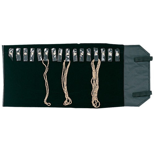 Jewelry Rolls in Black Vinyl, 11 x 22 in.