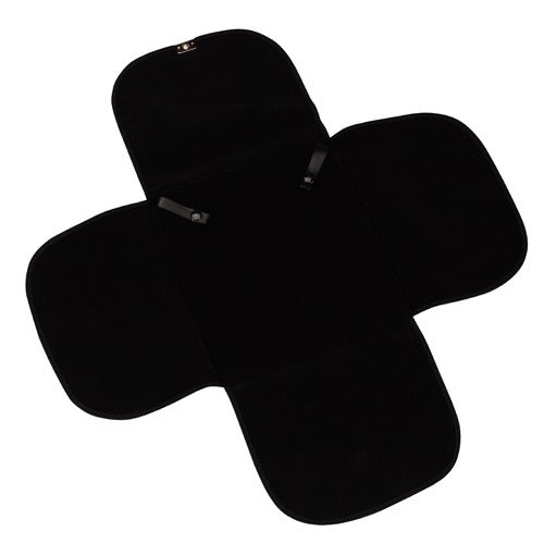 Travel Folders for Necklaces in Velvet w/Black Interiors & Silver Trim, 7 x 7.5 in.