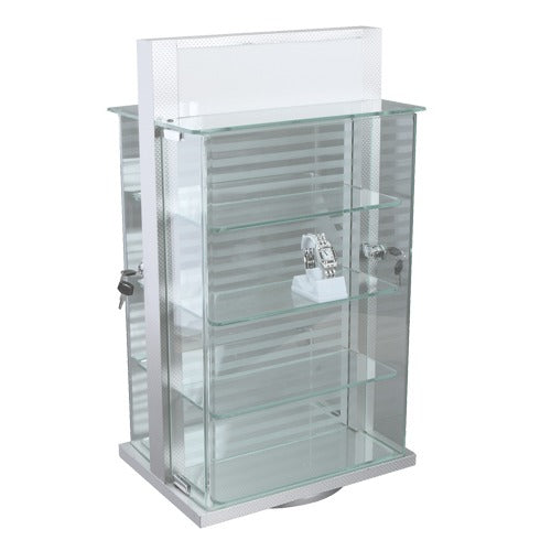 4-Level Acrylic Rotating Showcases, 13" W x 25" H