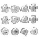 7-Shapes White Ear Piercing Studs/Clasps Dozen